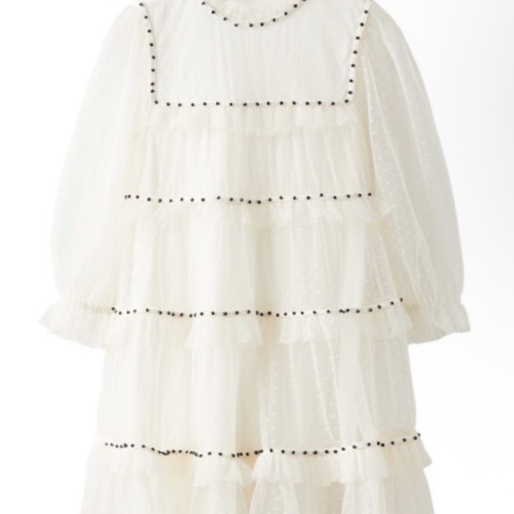 Zara Kids Formal Dress in White with Black Accents